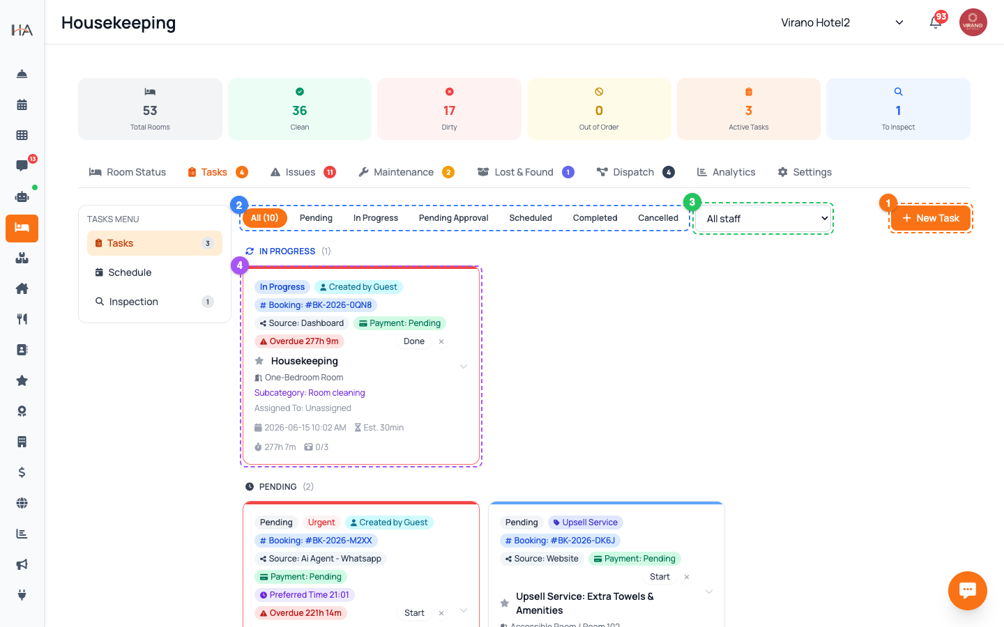 Open the Tasks Tab
